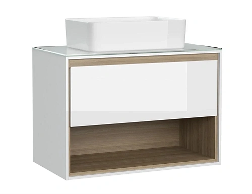 Тумба под раковину Cersanit LOUNA 80 (SZ-LOU80-BL/Wh) подвесная со столешницей белый SP-SZ-LOU80-BL/Wh Тумба под раковину Cersanit LOUNA 80 (SZ-LOU80-BL/Wh) подвесная со столешницей белый SP-SZ-LOU80-BL/Wh