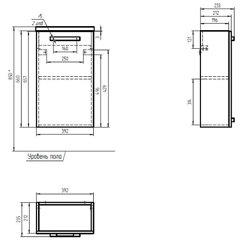 Тумба под раковину Cersanit MELAR 40 (SU-MEL-CM40) напольная для COMO 40 белый B-SU-MEL-CM40 Тумба под раковину Cersanit MELAR 40 (SU-MEL-CM40) напольная для COMO 40 белый B-SU-MEL-CM40