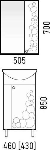 Тумба под раковину Corozo Орфей 45, Уют 45 SD-00000384 Тумба под раковину Corozo Орфей 45, Уют 45 SD-00000384