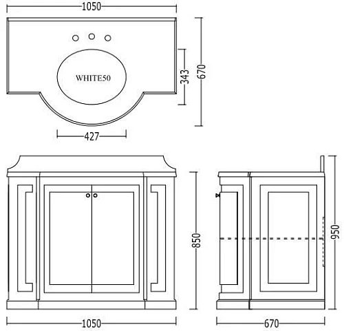 Тумба под раковину Devon&Devon Clarence EFCLARWGBI - теплый серый Тумба под раковину Devon&Devon Clarence EFCLARWGBI - теплый серый