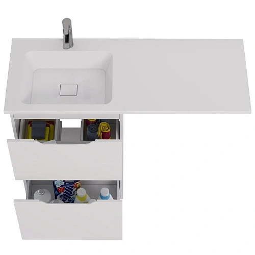 Тумба под раковину DREJA Bona, 60 см, напольная, 2 ящика, белый глянец 99.0451 Тумба под раковину DREJA Bona, 60 см, напольная, 2 ящика, белый глянец 99.0451