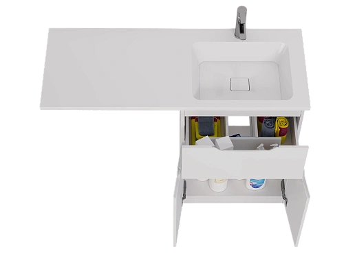 Тумба под раковину DREJA Vega, 60 см, напольная, 1 ящик, 2 дверцы, белый глянец 99.0450 Тумба под раковину DREJA Vega, 60 см, напольная, 1 ящик, 2 дверцы, белый глянец 99.0450