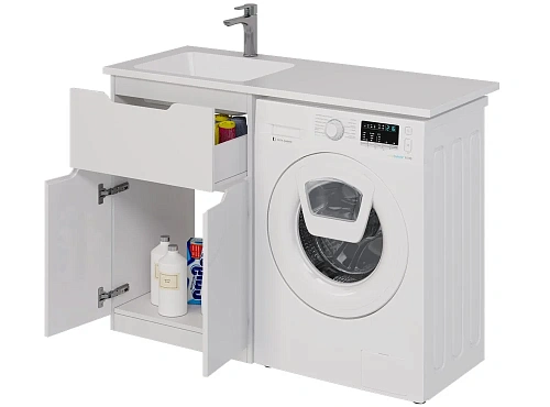 Тумба под раковину DREJA Vega, 60 см, напольная, 1 ящик, 2 дверцы, белый глянец 99.0450 Тумба под раковину DREJA Vega, 60 см, напольная, 1 ящик, 2 дверцы, белый глянец 99.0450