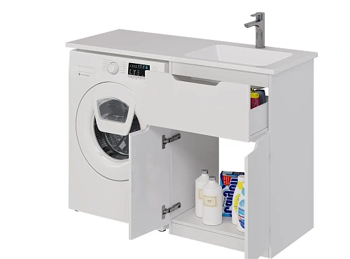 Тумба под раковину DREJA Vega, 60 см, напольная, 1 ящик, 2 дверцы, белый глянец 99.0450 Тумба под раковину DREJA Vega, 60 см, напольная, 1 ящик, 2 дверцы, белый глянец 99.0450