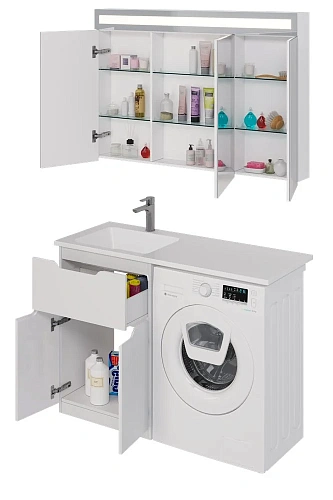 Тумба под раковину DREJA Vega, 60 см, напольная, 1 ящик, 2 дверцы, белый глянец 99.0450 Тумба под раковину DREJA Vega, 60 см, напольная, 1 ящик, 2 дверцы, белый глянец 99.0450