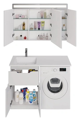 Тумба под раковину DREJA Vega, 60 см, напольная, 1 ящик, 2 дверцы, белый глянец 99.0450 Тумба под раковину DREJA Vega, 60 см, напольная, 1 ящик, 2 дверцы, белый глянец 99.0450