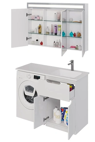 Тумба под раковину DREJA Vega, 60 см, напольная, 1 ящик, 2 дверцы, белый глянец 99.0450 Тумба под раковину DREJA Vega, 60 см, напольная, 1 ящик, 2 дверцы, белый глянец 99.0450