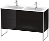 Тумба под раковину Duravit XSquare XS444904040 напольная 128 см черный глянцевый