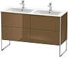 Тумба под раковину Duravit XSquare XS444906161 напольная 128 см Коричнево-оливковый глянцевый