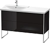 Тумба под раковину Duravit XSquare XS446604040 напольная 121 см черный глянцевый