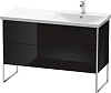 Тумба под раковину Duravit XSquare XS446904040 напольная 121 см черный глянцевый
