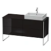 Тумба под раковину Duravit XSquare XS4923R4040 напольная 140 см черный глянцевый Тумба под раковину Duravit XSquare XS4923R4040 напольная 140 см черный глянцевый