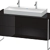 Тумба под раковину Duravit XSquare XS4925M4040 напольная 140 см черный глянцевый Тумба под раковину Duravit XSquare XS4925M4040 напольная 140 см черный глянцевый