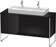 Тумба под раковину Duravit XSquare XS4925M4040 напольная 140 см черный глянцевый Тумба под раковину Duravit XSquare XS4925M4040 напольная 140 см черный глянцевый