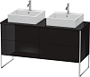 Тумба под раковину Duravit XSquare XS4926B4040 напольная 140 см черный глянцевый