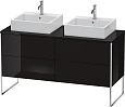 Тумба под раковину Duravit XSquare XS4926B4040 напольная 140 см черный глянцевый Тумба под раковину Duravit XSquare XS4926B4040 напольная 140 см черный глянцевый