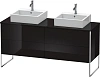 Тумба под раковину Duravit XSquare XS4927B4040 напольная 160 см черный глянцевый