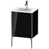 Тумба под раковину Duravit XVIU XV40690B140 напольная 51 см черный глянцевый Тумба под раковину Duravit XVIU XV40690B140 напольная 51 см черный глянцевый