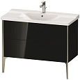 Тумба под раковину Duravit XVIU XV44920B140 напольная 100 см черный глянцевый Тумба под раковину Duravit XVIU XV44920B140 напольная 100 см черный глянцевый