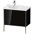 Тумба под раковину Duravit XVIU XV44940B140 напольная 80 см черный глянцевый Тумба под раковину Duravit XVIU XV44940B140 напольная 80 см черный глянцевый