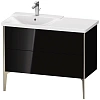Тумба под раковину Duravit XVIU XV44950B140 напольная 100 см черный глянцевый