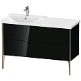 Тумба под раковину Duravit XVIU XV44960B140 напольная 120 см черный глянцевый Тумба под раковину Duravit XVIU XV44960B140 напольная 120 см черный глянцевый