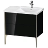 Тумба под раковину Duravit XVIU XV44970B140 напольная 80 см черный глянцевый