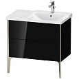 Тумба под раковину Duravit XVIU XV44970B140 напольная 80 см черный глянцевый Тумба под раковину Duravit XVIU XV44970B140 напольная 80 см черный глянцевый