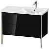 Тумба под раковину Duravit XVIU XV44980B140 напольная 100 см черный глянцевый