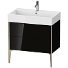 Тумба под раковину Duravit XVIU XV45360B140 напольная 78 см черный глянцевый