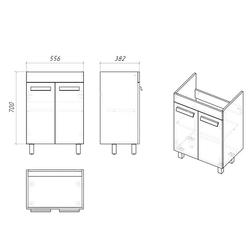 Тумба под раковину GROSSMAN НЕО-60 см белая (ум.Фостер-60) напольная 106027-1K Тумба под раковину GROSSMAN НЕО-60 см белая (ум.Фостер-60) напольная 106027-1K