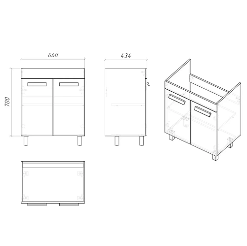 Тумба под раковину GROSSMAN НЕО-70 см белая (ум.Фостер-70) напольная 107013-1K Тумба под раковину GROSSMAN НЕО-70 см белая (ум.Фостер-70) напольная 107013-1K