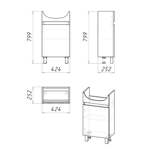 Тумба под раковину GROSSMAN ПОЛО-45 см дуб сонома/белая (ум.Уют-45) напольная 104501 Тумба под раковину GROSSMAN ПОЛО-45 см дуб сонома/белая (ум.Уют-45) напольная 104501
