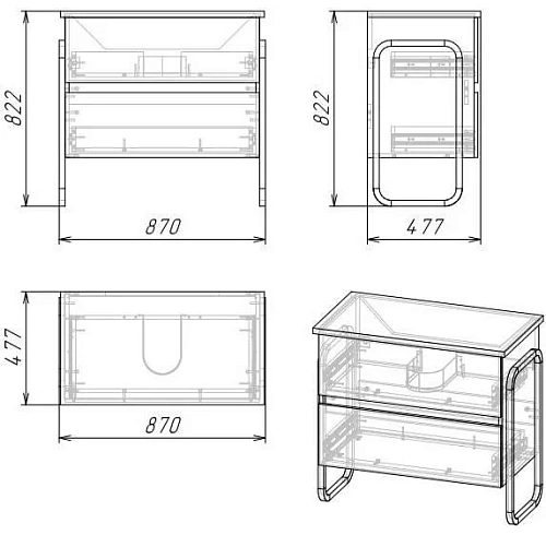 Тумба под раковину GROSSMAN СОЛИС-85 см дуб сонома/белая (ум. Оскар-85) напольная 108502 Тумба под раковину GROSSMAN СОЛИС-85 см дуб сонома/белая (ум. Оскар-85) напольная 108502