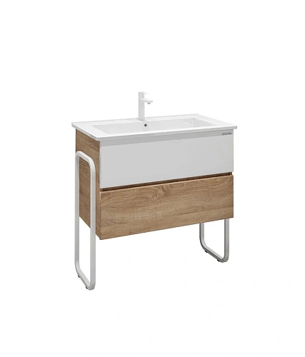 Тумба под раковину GROSSMAN СОЛИС-85 см дуб сонома/белая (ум. Оскар-85) напольная 108502 Тумба под раковину GROSSMAN СОЛИС-85 см дуб сонома/белая (ум. Оскар-85) напольная 108502