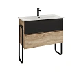 Тумба под раковину GROSSMAN СОЛИС-85 см дуб сонома/черная (ум. Оскар-85) напольная 108501 Тумба под раковину GROSSMAN СОЛИС-85 см дуб сонома/черная (ум. Оскар-85) напольная 108501