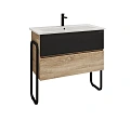 Тумба под раковину GROSSMAN СОЛИС-85 см дуб сонома/черная (ум. Оскар-85) напольная 108501 Тумба под раковину GROSSMAN СОЛИС-85 см дуб сонома/черная (ум. Оскар-85) напольная 108501