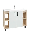 Тумба под раковину GROSSMAN ФЛАЙ-100 см дуб сонома/белая (ум.Фостер-100) напольная 101001 Тумба под раковину GROSSMAN ФЛАЙ-100 см дуб сонома/белая (ум.Фостер-100) напольная 101001