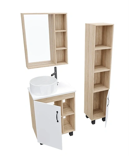 Тумба под раковину GROSSMAN ФЛАЙ-60 см дуб сонома/белая 106001 Тумба под раковину GROSSMAN ФЛАЙ-60 см дуб сонома/белая 106001