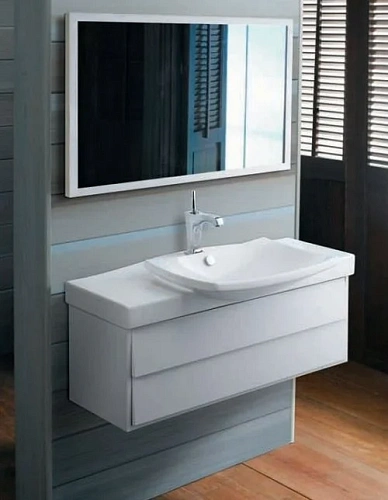 Тумба под раковину Jacob Delafon Escale EB760-G1C, белый бриллиант 98 см Тумба под раковину Jacob Delafon Escale EB760-G1C, белый бриллиант 98 см