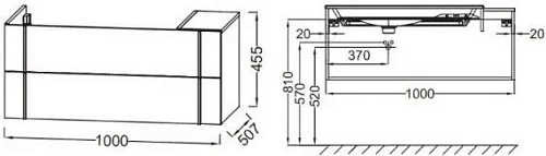 Тумба под раковину Jacob Delafon Nouvelle Vague 100 см EB3031-E73 Тумба под раковину Jacob Delafon Nouvelle Vague 100 см EB3031-E73