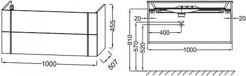 Тумба под раковину Jacob Delafon Nouvelle Vague 100 см EB3032-E73 Тумба под раковину Jacob Delafon Nouvelle Vague 100 см EB3032-E73