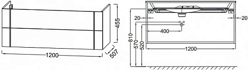 Тумба под раковину Jacob Delafon Nouvelle Vague 120 см EB3035-G91 Тумба под раковину Jacob Delafon Nouvelle Vague 120 см EB3035-G91