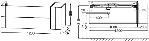 Тумба под раковину Jacob Delafon Nouvelle Vague 120 см EB3036-E16 Тумба под раковину Jacob Delafon Nouvelle Vague 120 см EB3036-E16