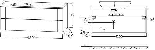Тумба под раковину Jacob Delafon Nouvelle Vague 120 см EB3041-N18 Тумба под раковину Jacob Delafon Nouvelle Vague 120 см EB3041-N18