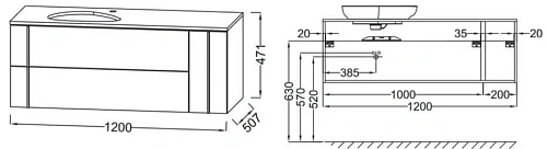 Тумба под раковину Jacob Delafon Nouvelle Vague 120 см EB3042-E16 Тумба под раковину Jacob Delafon Nouvelle Vague 120 см EB3042-E16