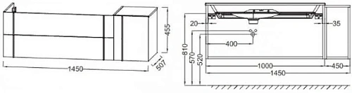 Тумба под раковину Jacob Delafon Nouvelle Vague 145 см EB3037-E16 Тумба под раковину Jacob Delafon Nouvelle Vague 145 см EB3037-E16