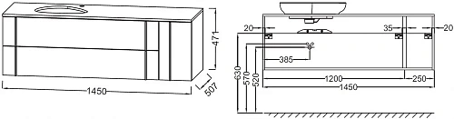 Тумба под раковину Jacob Delafon Nouvelle Vague 145 см EB3044-E73 Тумба под раковину Jacob Delafon Nouvelle Vague 145 см EB3044-E73