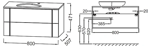 Тумба под раковину Jacob Delafon Nouvelle Vague 80 см EB3039-G91 Тумба под раковину Jacob Delafon Nouvelle Vague 80 см EB3039-G91