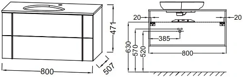 Тумба под раковину Jacob Delafon Nouvelle Vague EB3039-E16 Ореховое Дерево 80 см Тумба под раковину Jacob Delafon Nouvelle Vague EB3039-E16 Ореховое Дерево 80 см